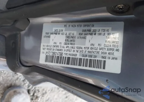 2005 Mazda Rx-8 6 Speed Manual z USA, uszkodzony, nr VIN JM1FE173650147996